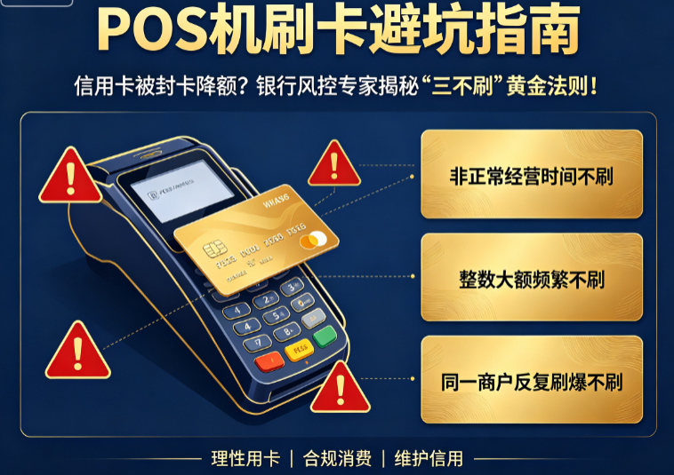 POS机刷卡避坑指南：信用卡被封卡降额？银行风控专家揭秘“三不刷”黄金法则！