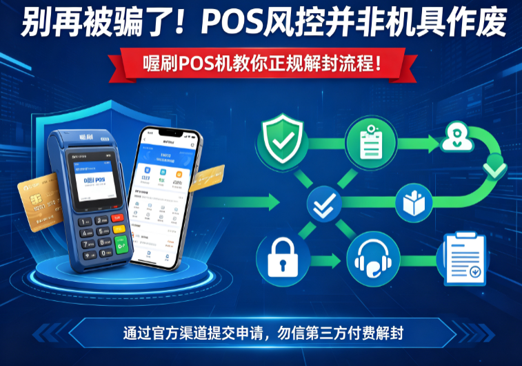 别再被骗了！POS风控并非机具作废，喔刷POS机教你正规解封流程！
